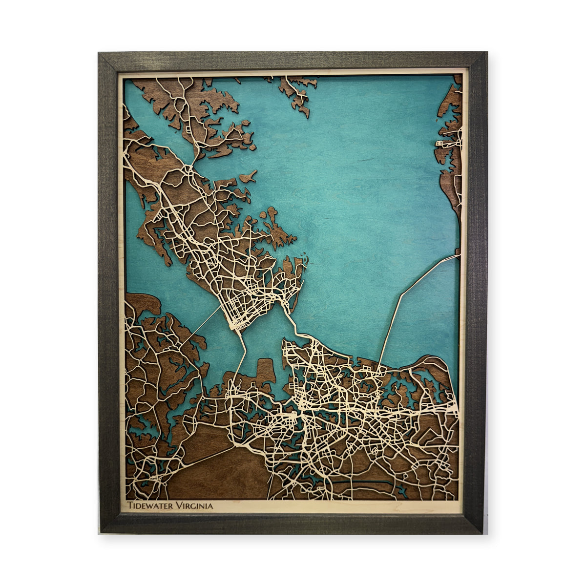 Tidewater, Virginia Wood Map — Multilayer — plain-background photo