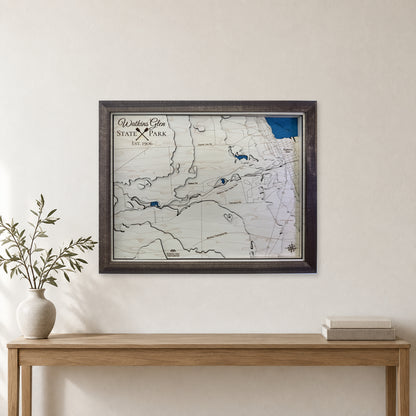 Watkins Glen State Park, New York Wood Map — Multilayer — room mockup
