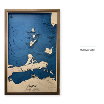 Lake Erie Islands Aigler Multilayer Wood Map — style-labeled photo [MC20261006 legacy c3eccd57fb9c]