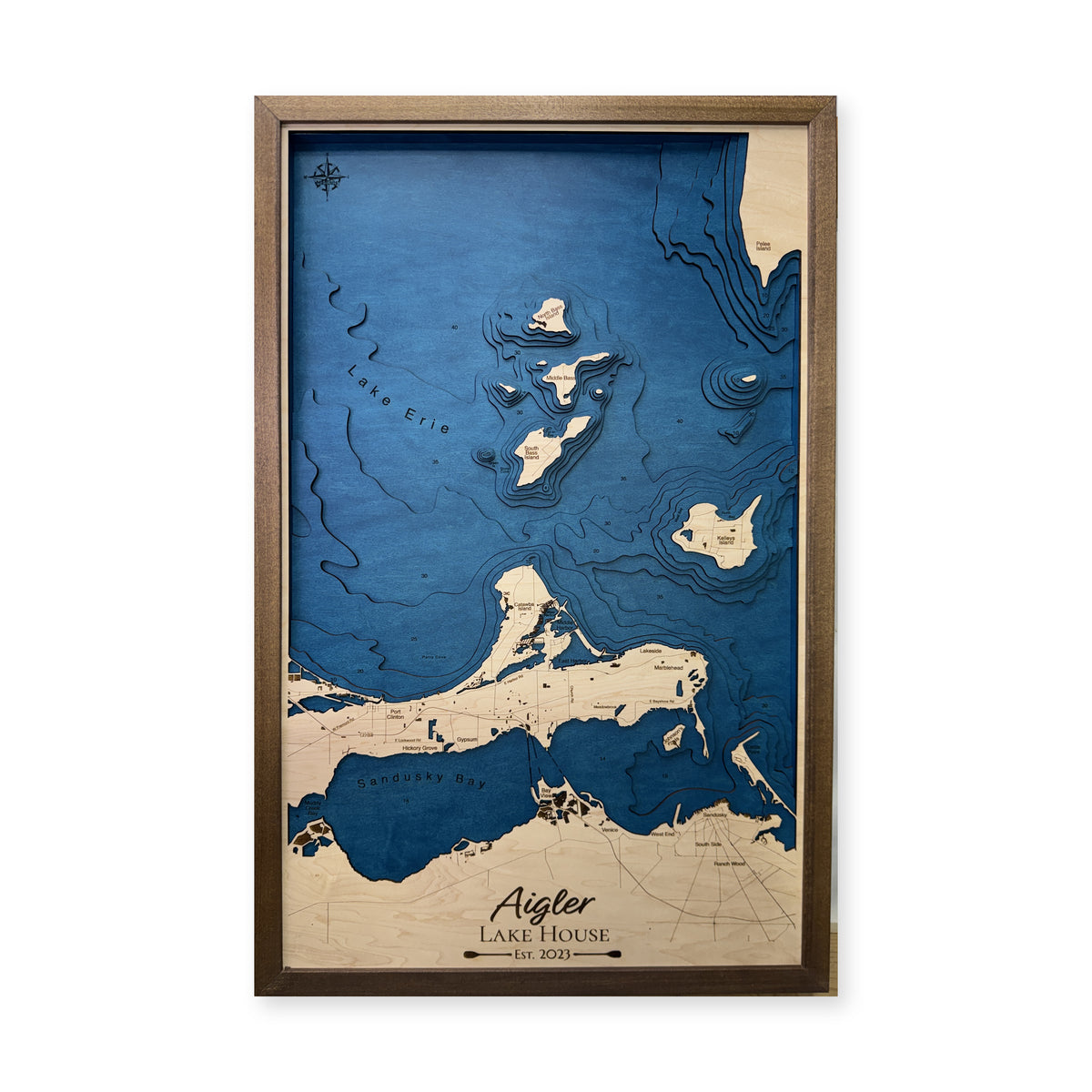 Lake Erie Islands Aigler Multilayer Wood Map — Multilayer water main photo [MC20261006 legacy 1f8cf75865d0]
