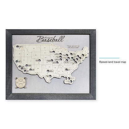Professional Baseball Stadium Travel Map Charcoal — style-labeled photo [MC20261006 q0267 2ec302ef1758]