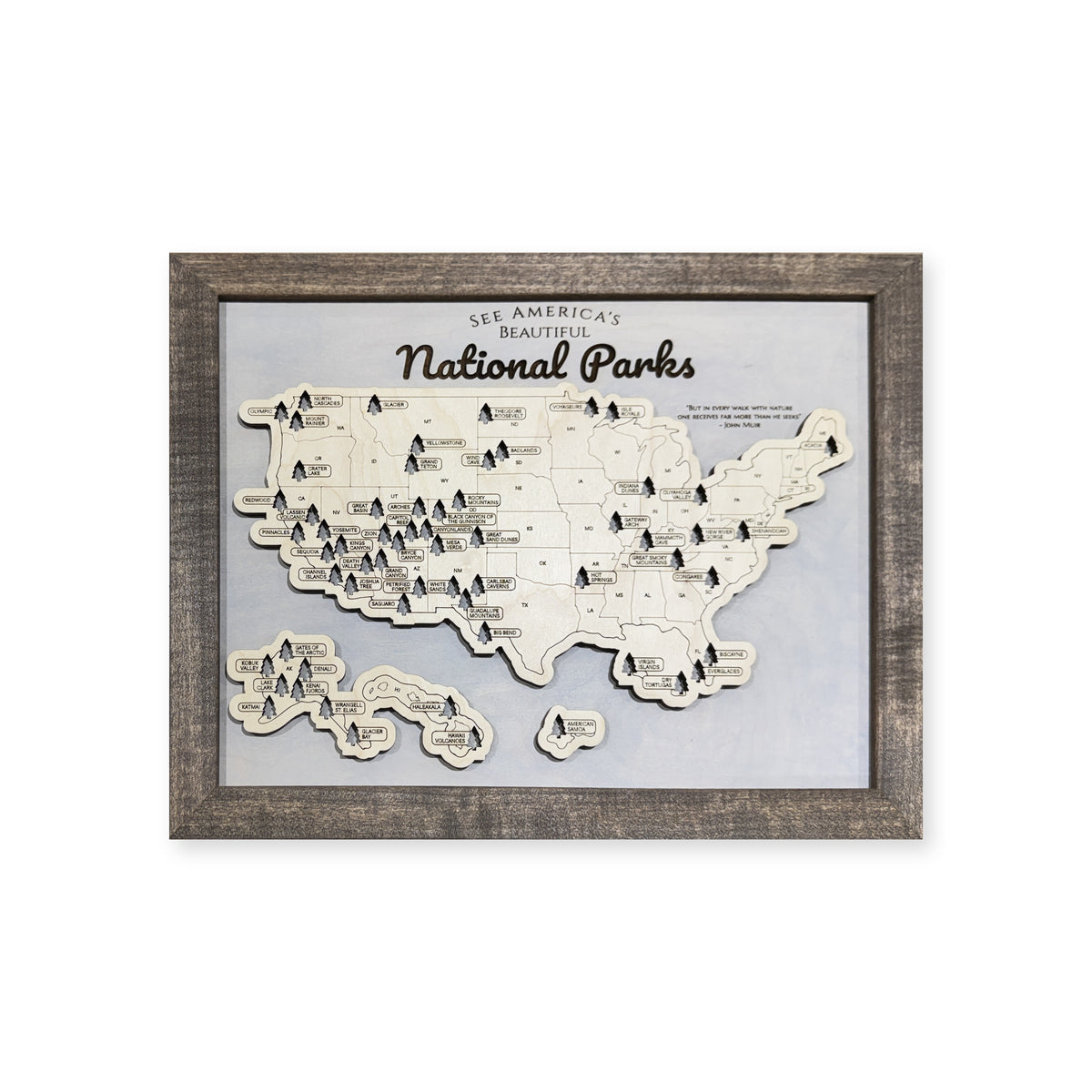 National Park Travel Map Walnut No Nameplate — Raised-land travel map main photo [MC20261006 q0269 d34ed083592f]