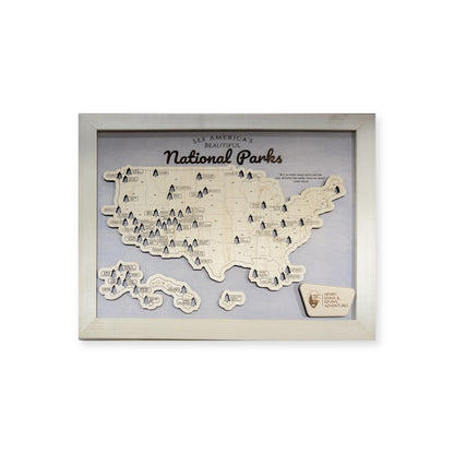 National Park Travel Map Ivory Personalized — Raised-land travel map main photo [MC20261006 q0271 4dce4a0acc49]