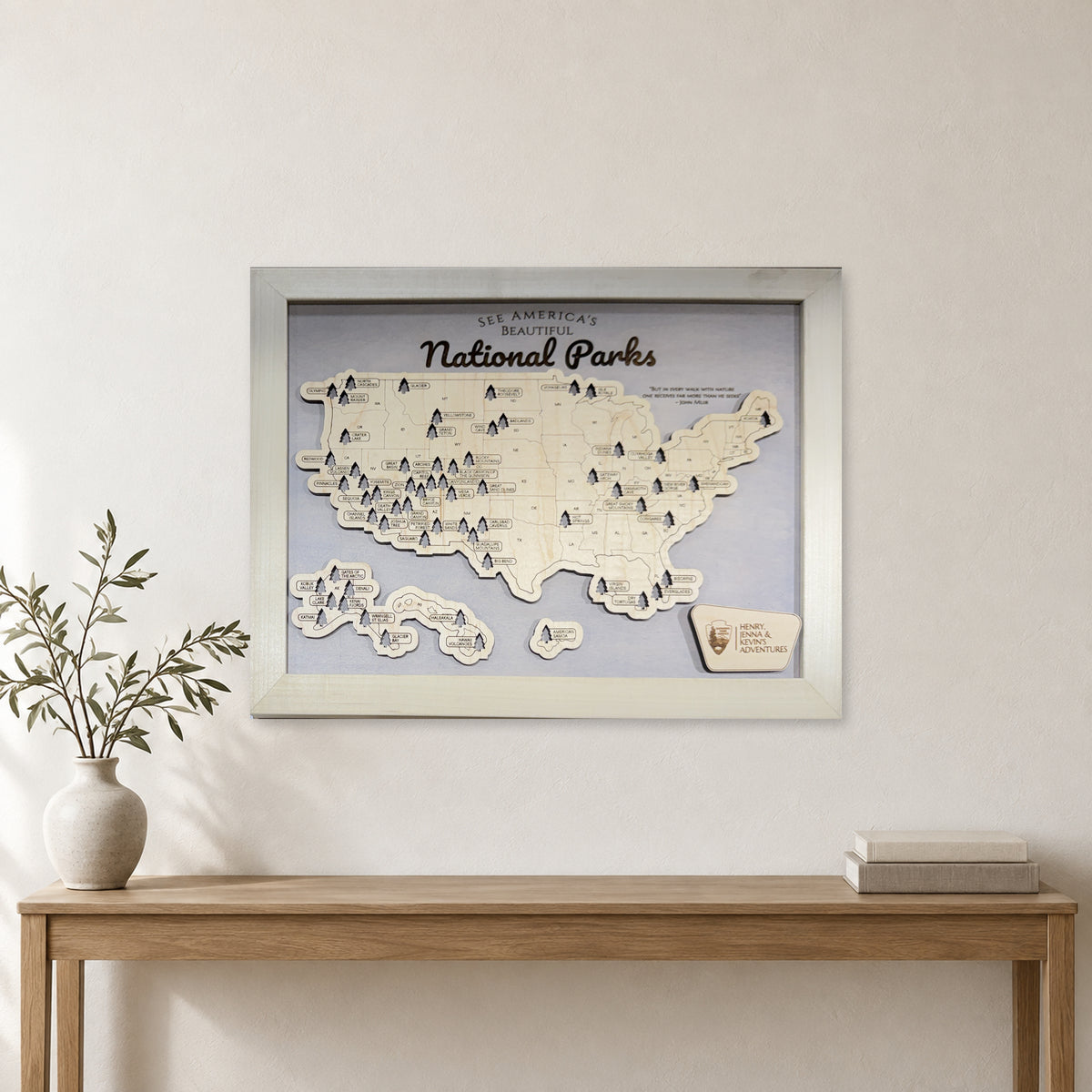 National Park Travel Map Ivory Personalized — room mockup [MC20261006 q0271 a20c02876bb6]