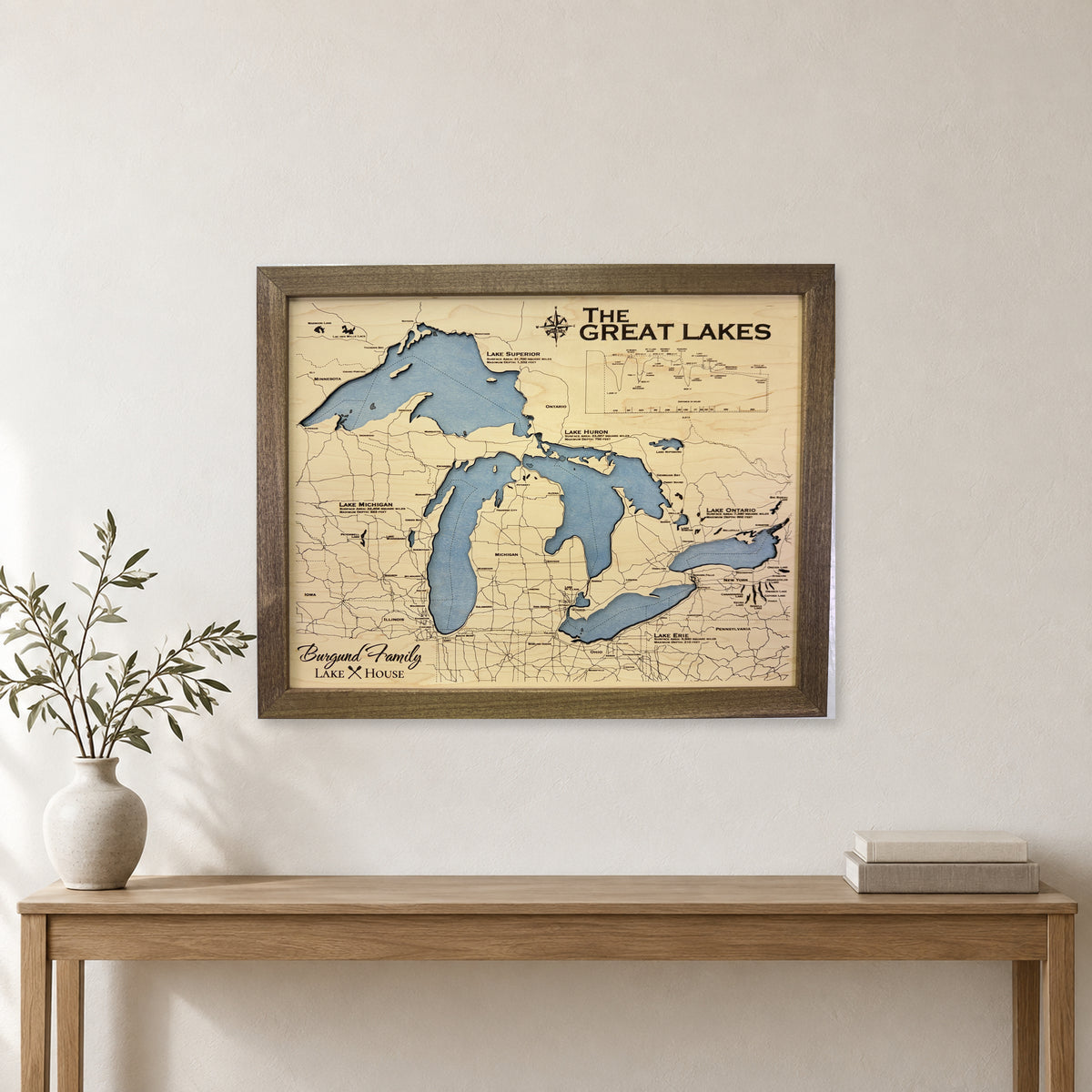 Great Lakes Wood Map — room mockup [MC20261006 q0291 9a315bdd2015]