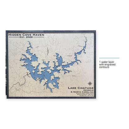 Lake Chatuge, Georgia & North Carolina Wood Map — style-labeled photo [MC20261006 q0324 85706a7e4983]