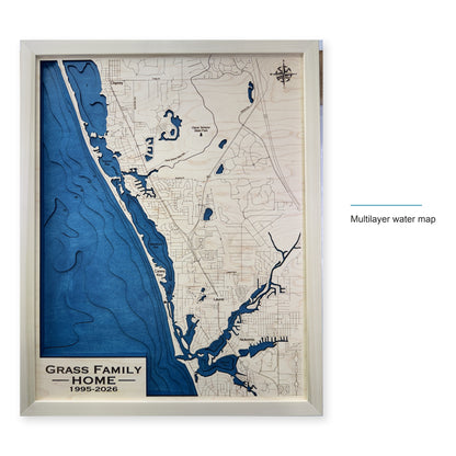 Casey Key, Osprey and Nokomis, Florida Wood Map — style-labeled photo [MC20261006 q0327 bd7cf98aacc4]
