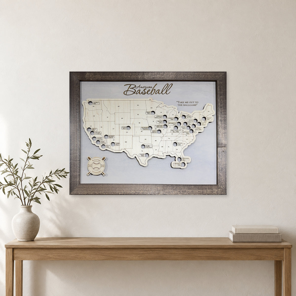 Professional Baseball Stadium Travel Map Montsma — room mockup [MC20261006 q0364 d9e9801529ac]