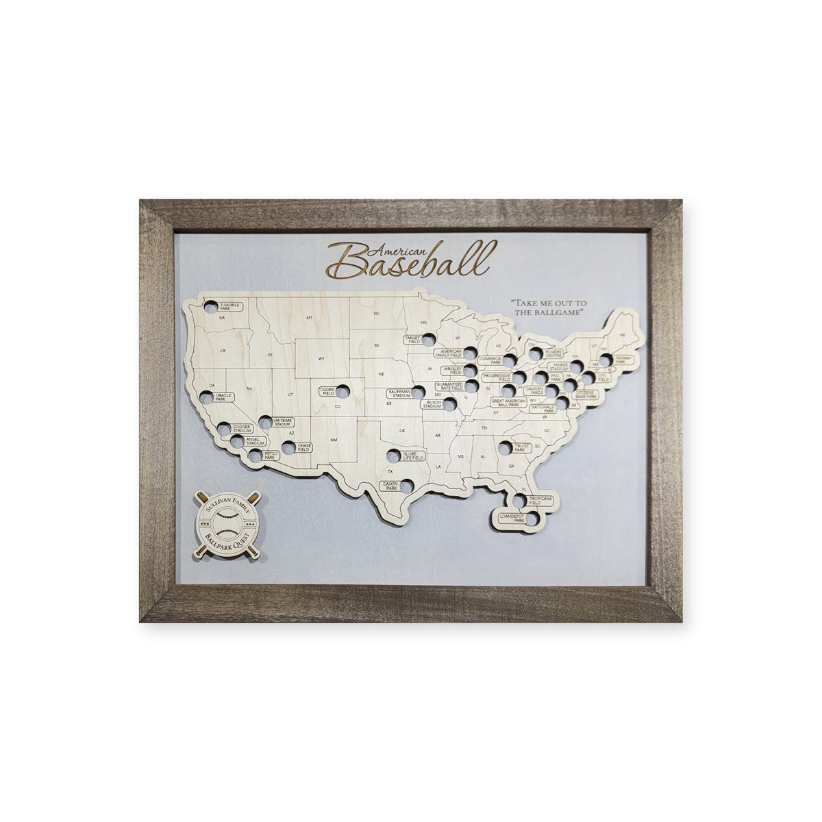 Professional Baseball Stadium Travel Map Sullivan — Raised-land travel map main photo [MC20261006 q0365 784fc6091886]