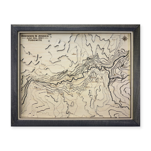Yosemite National Park Wood Map — Multilayer land main photo [MC20261006 q0455 67e7f7e66c0f]