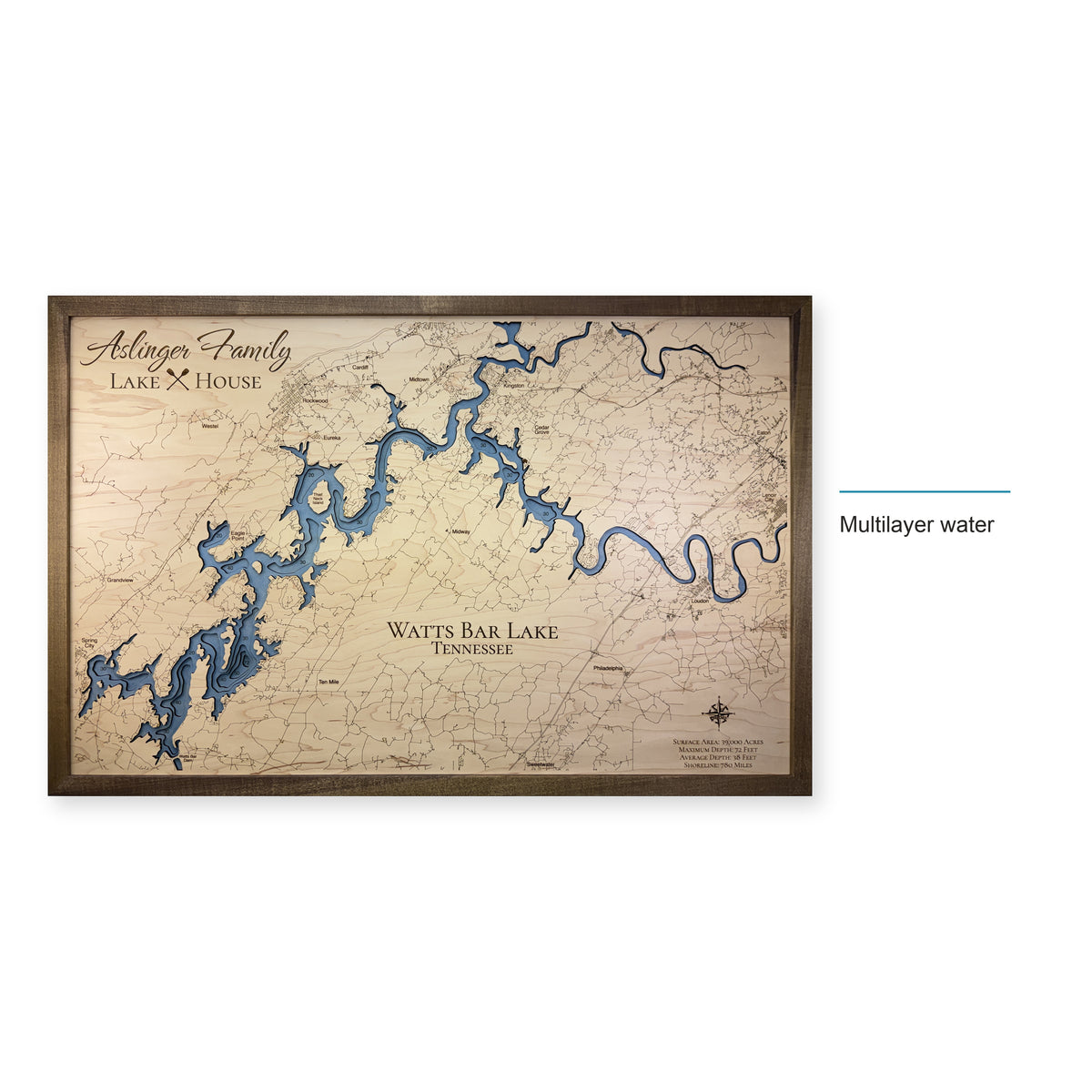 Watts Bar Lake Wood Map — style-labeled photo [MC20261006 q0476 f1c5b965853e]