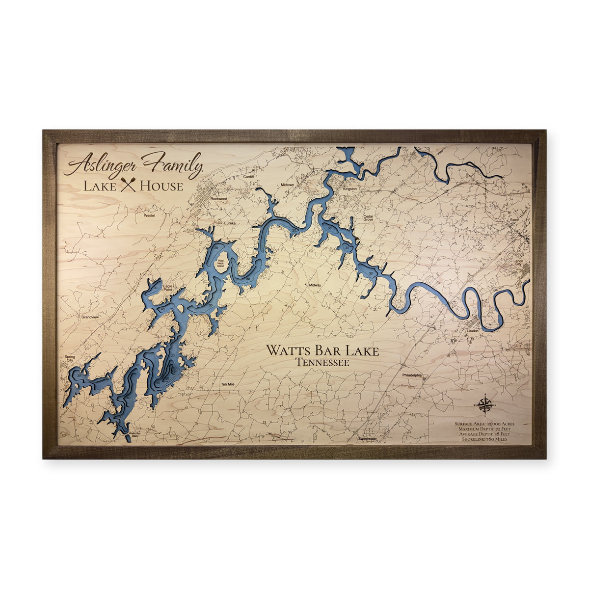 Watts Bar Lake Wood Map — Multilayer water main photo [MC20261006 q0476 56d31d45d8db]