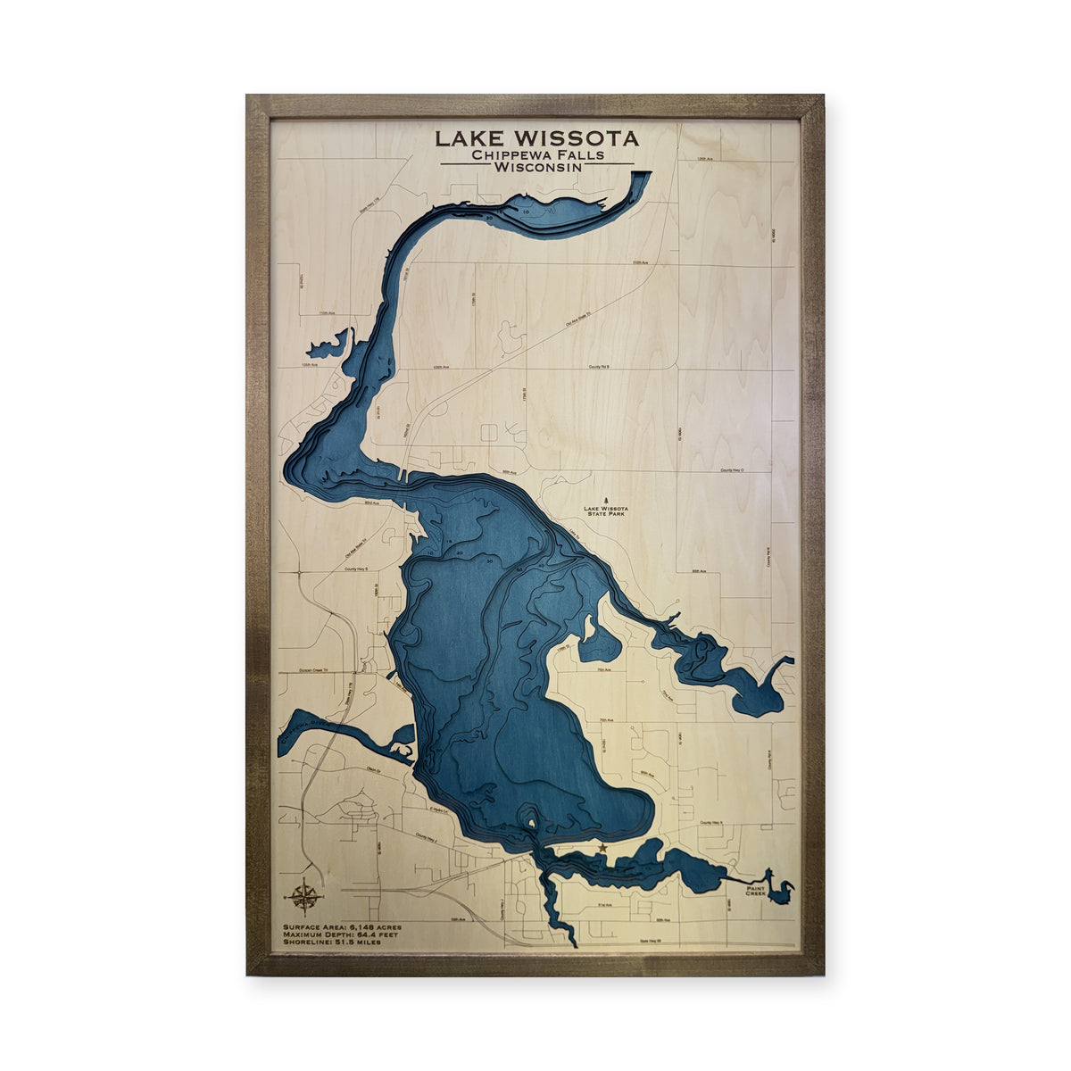 Lake Wissota Wood Map — Multilayer water main photo [MC20261006 q0478 1de991579065]