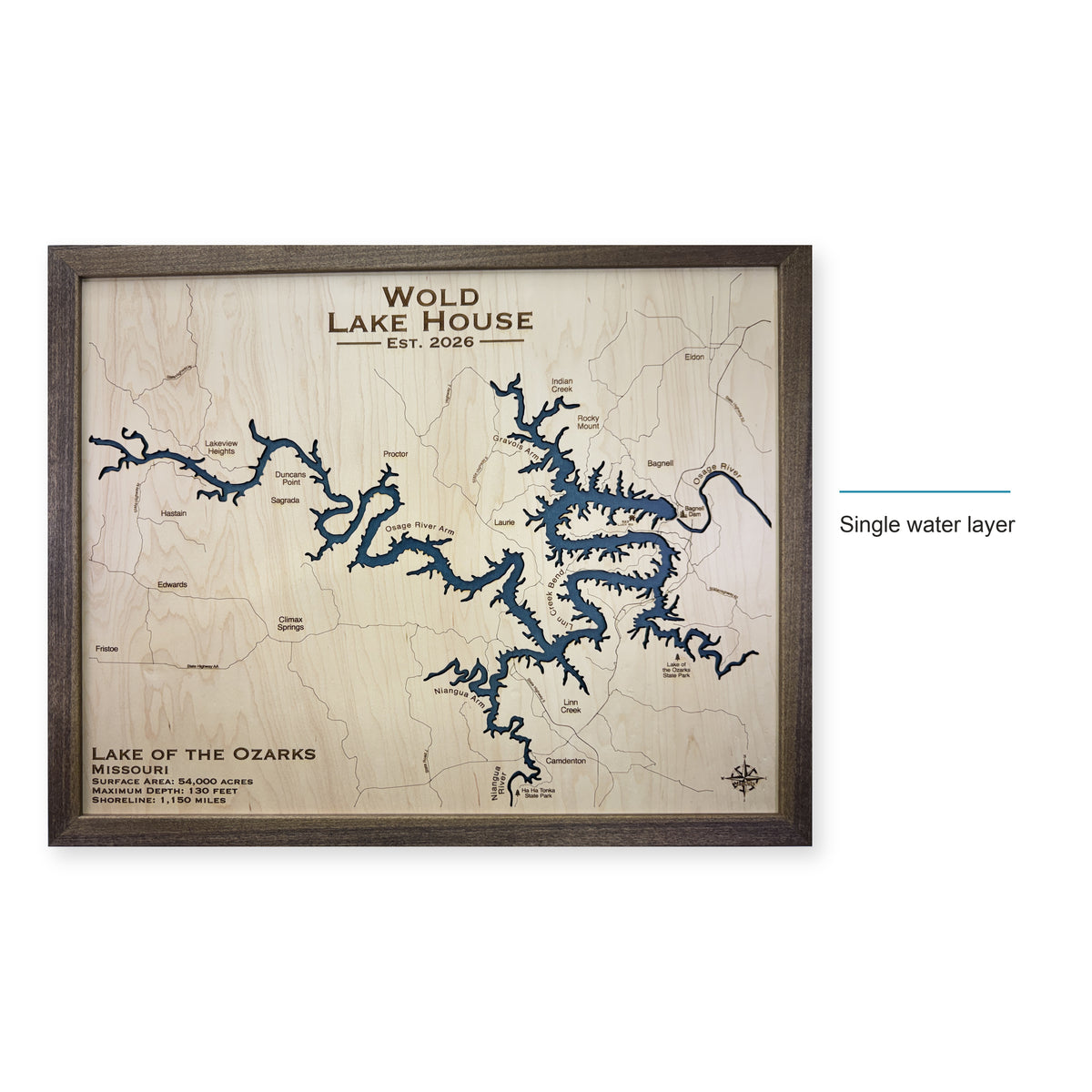 Lake of the Ozarks Wood Map — style-labeled photo [MC20261006 q0488 81c9a679c2fe]