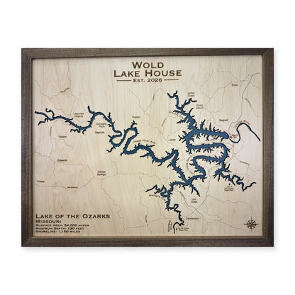 Lake of the Ozarks Wood Map — Single water layer main photo [MC20261006 q0488 c5cf65a0db40]