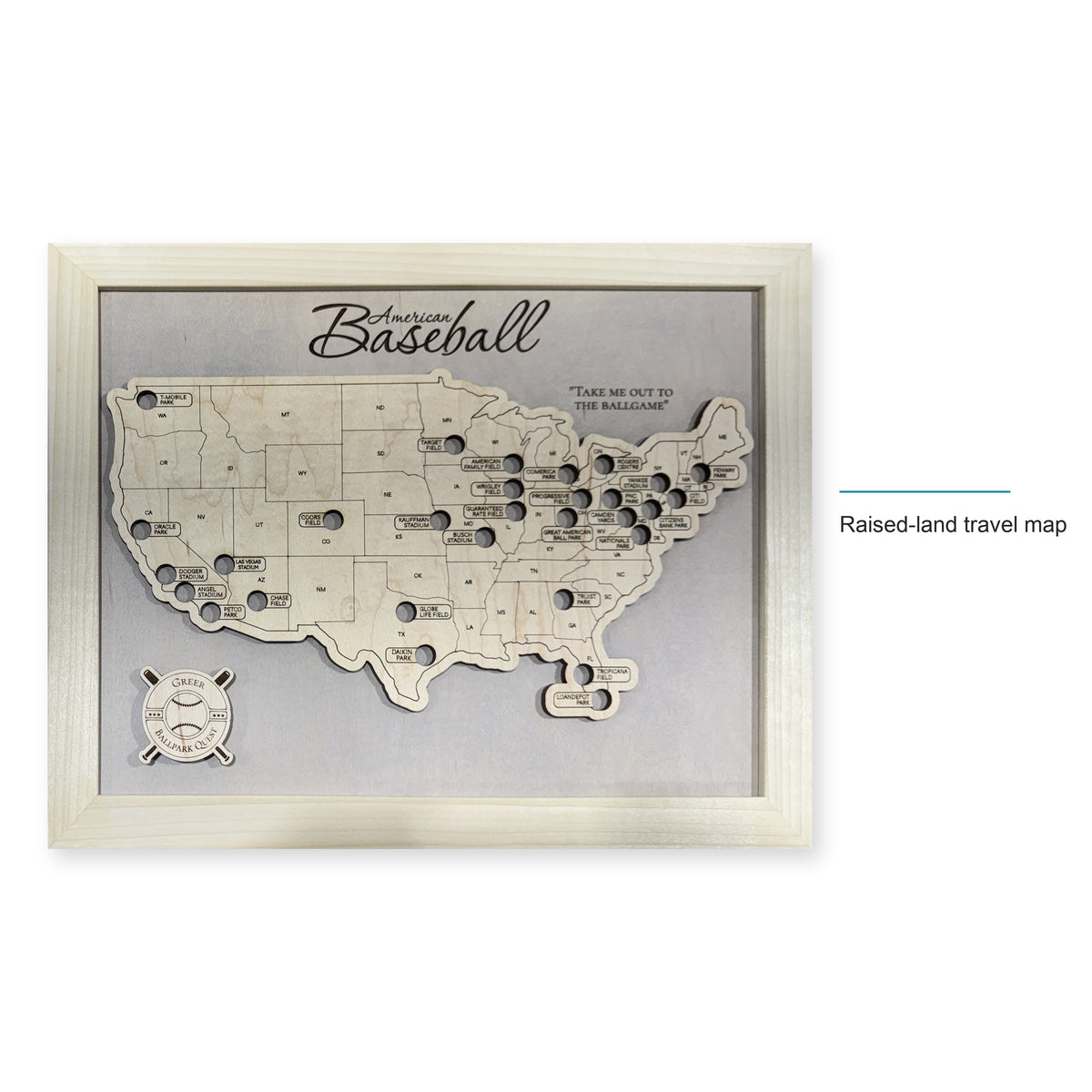 Professional Baseball Stadium Travel Map Ivory — style-labeled photo [MC20261006 q0519 704cf578f838]