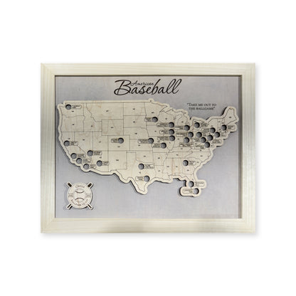 Professional Baseball Stadium Travel Map Ivory — Raised-land travel map main photo [MC20261006 q0519 907445a62773]