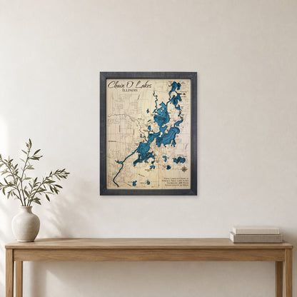 Chain O Lakes Illinois Wood Map — room mockup [MC20261006 q0559 4f1f4460d919]
