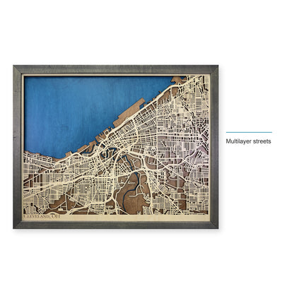 Cleveland Ohio Wood City Map — style-labeled photo [MC20261006 q0561 60bdfdb338b8]