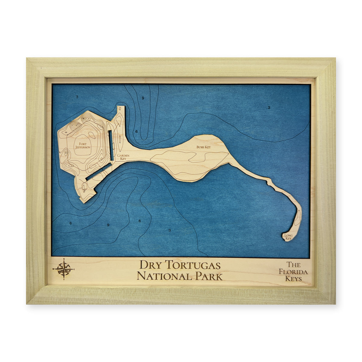 Dry Tortugas National Park Wood Map — plain-background photo [MC20261006 q0594 915740b1eb87]