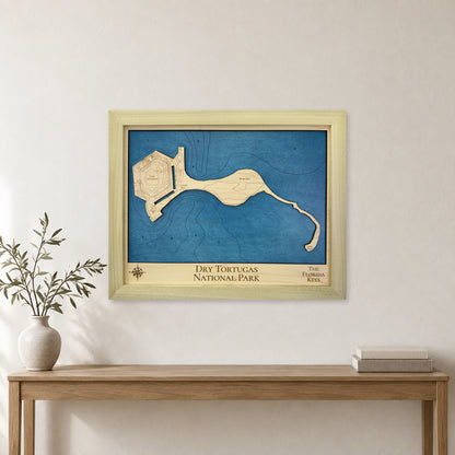 Dry Tortugas National Park Wood Map — room mockup [MC20261006 q0594 07078c3840de]