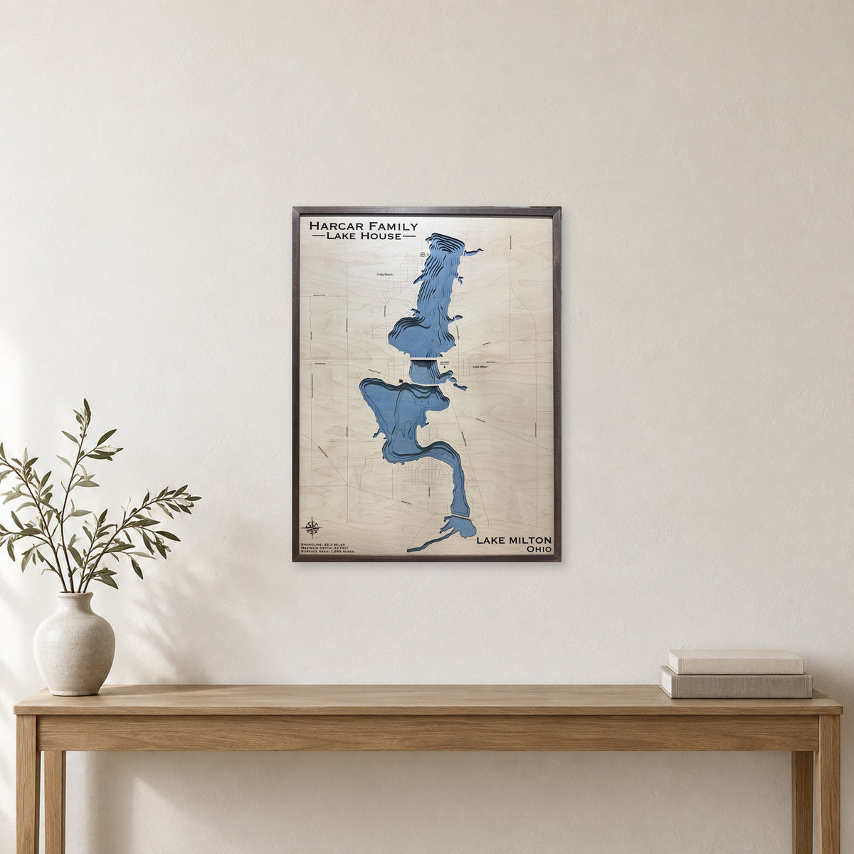 Lake Milton, Ohio Wood Map — room mockup [MC20261006 q0638 4f7e32ccef4c]