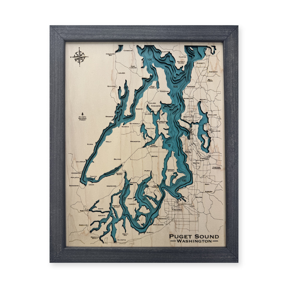 Puget Sound Washington Multilayer Wood Map — Multilayer water main photo [MC20261006 q0653 76e4b9c54ba7]