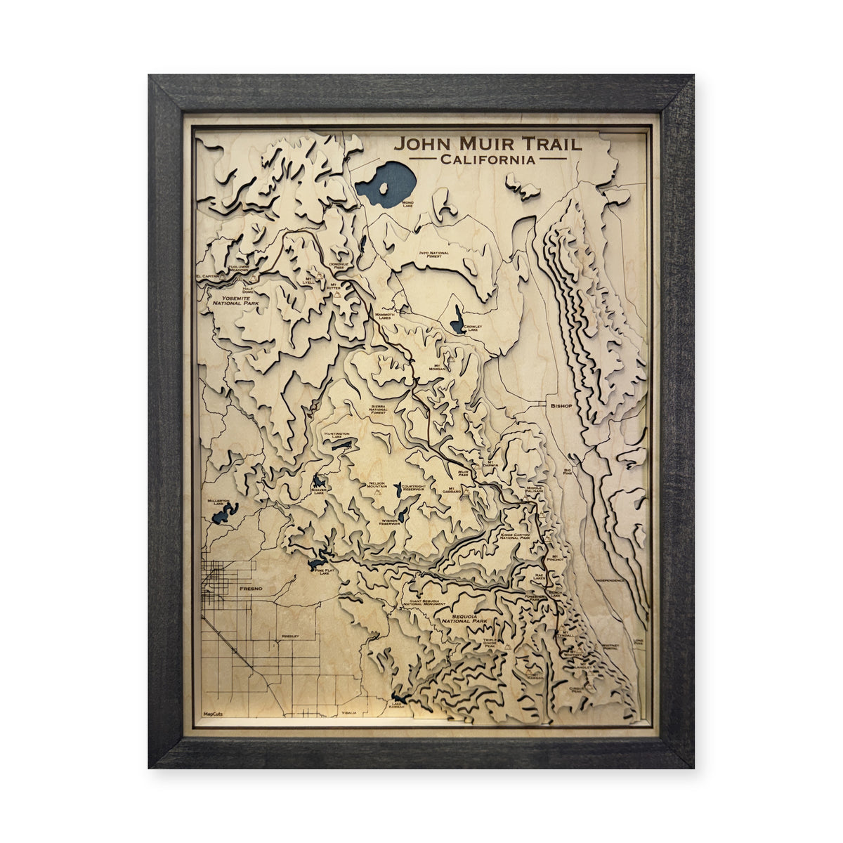 John Muir Trail, California Topographic Wood Map — plain-background photo [MC20261006 q0662 adc01ad8c17a]