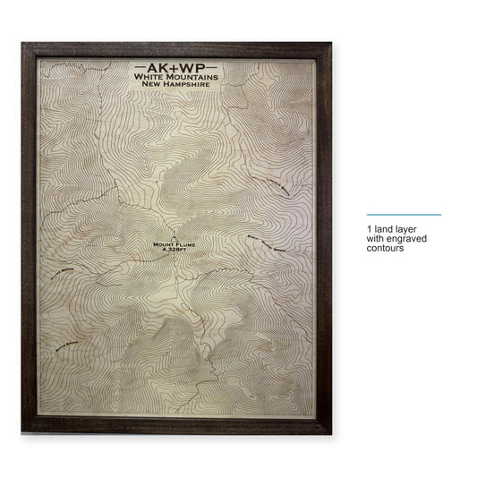 Mount Flume, White Mountains, New Hampshire Wood Map — style-labeled photo [MC20261006 q0673 a0a62fb41cdb]