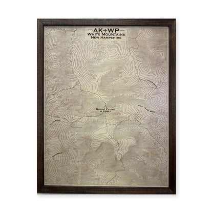 Mount Flume, White Mountains, New Hampshire Wood Map — plain-background photo [MC20261006 q0673 cc193096fa55]