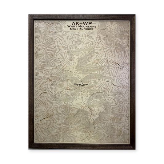 Mount Flume, White Mountains, New Hampshire Wood Map — plain-background photo [MC20261006 q0673 cc193096fa55]