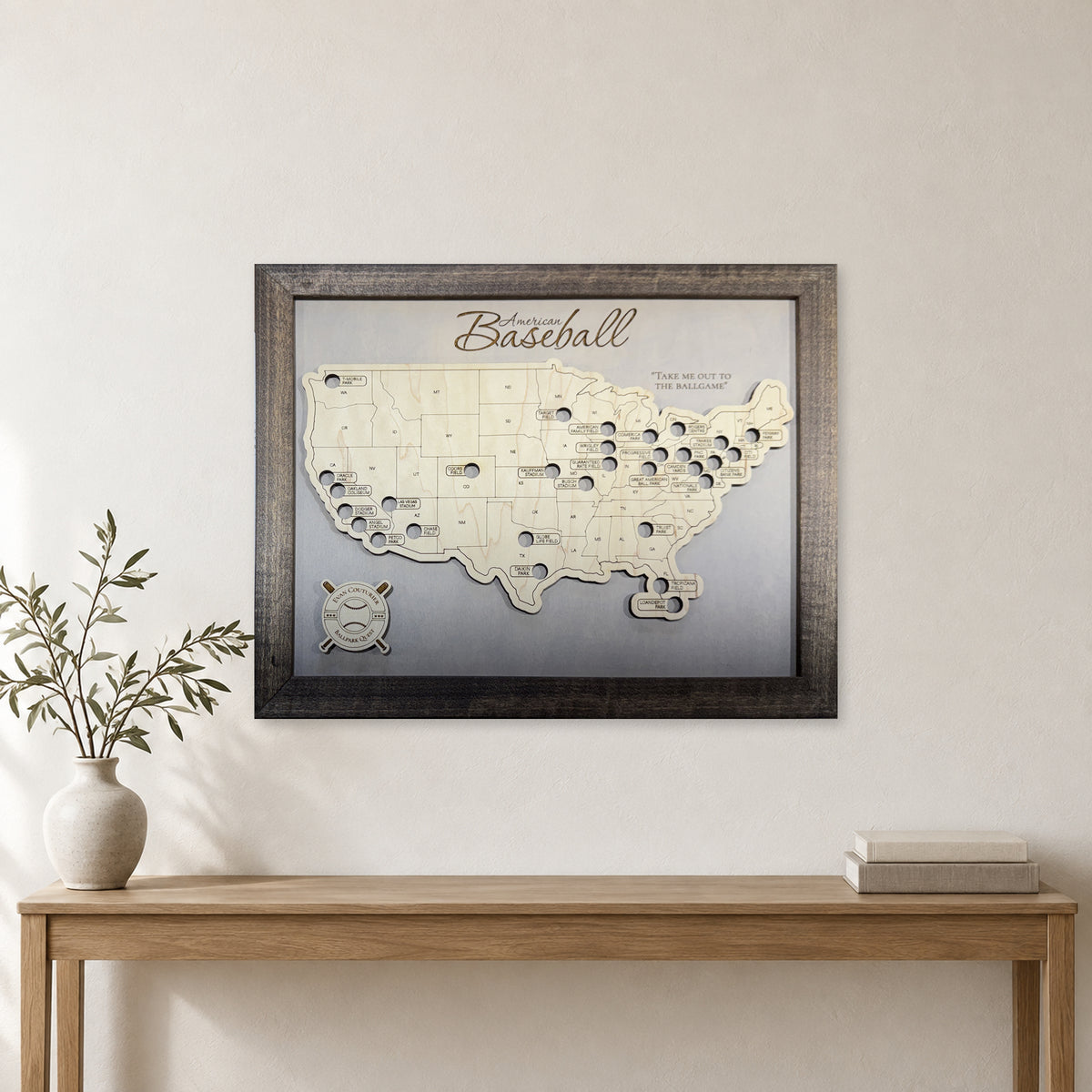 Professional Baseball Stadium Travel Map — room mockup [MC20261006 q0684 97d788b41360]