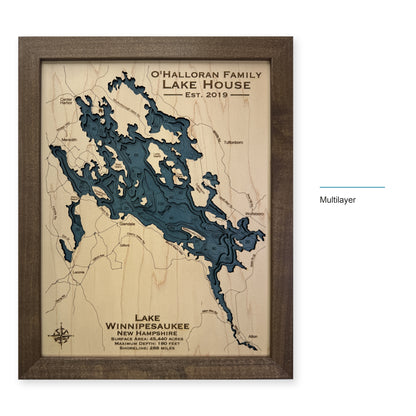 Lake Winnipesaukee Wood Map — style-labeled photo [MC20261006 q0699 6f7d76ed2583]