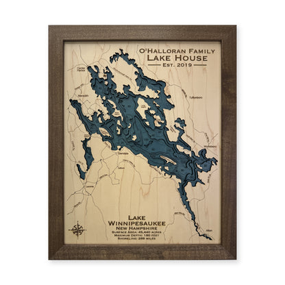 Lake Winnipesaukee Wood Map — plain-background photo [MC20261006 q0699 8778f9c35735]