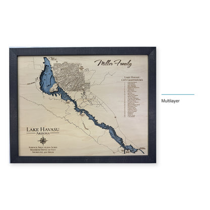 Lake Havasu Miller Family Lighthouses Wood Map — style-labeled photo [MC20261006 q0739 ee68f2f05c54]