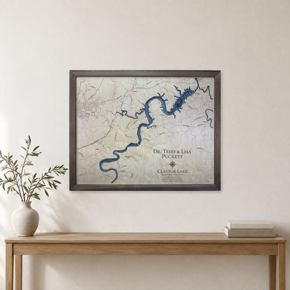 Claytor Lake, Virginia Wood Map — room mockup [MC20261006 q0742 b5b2a6cc18ec]