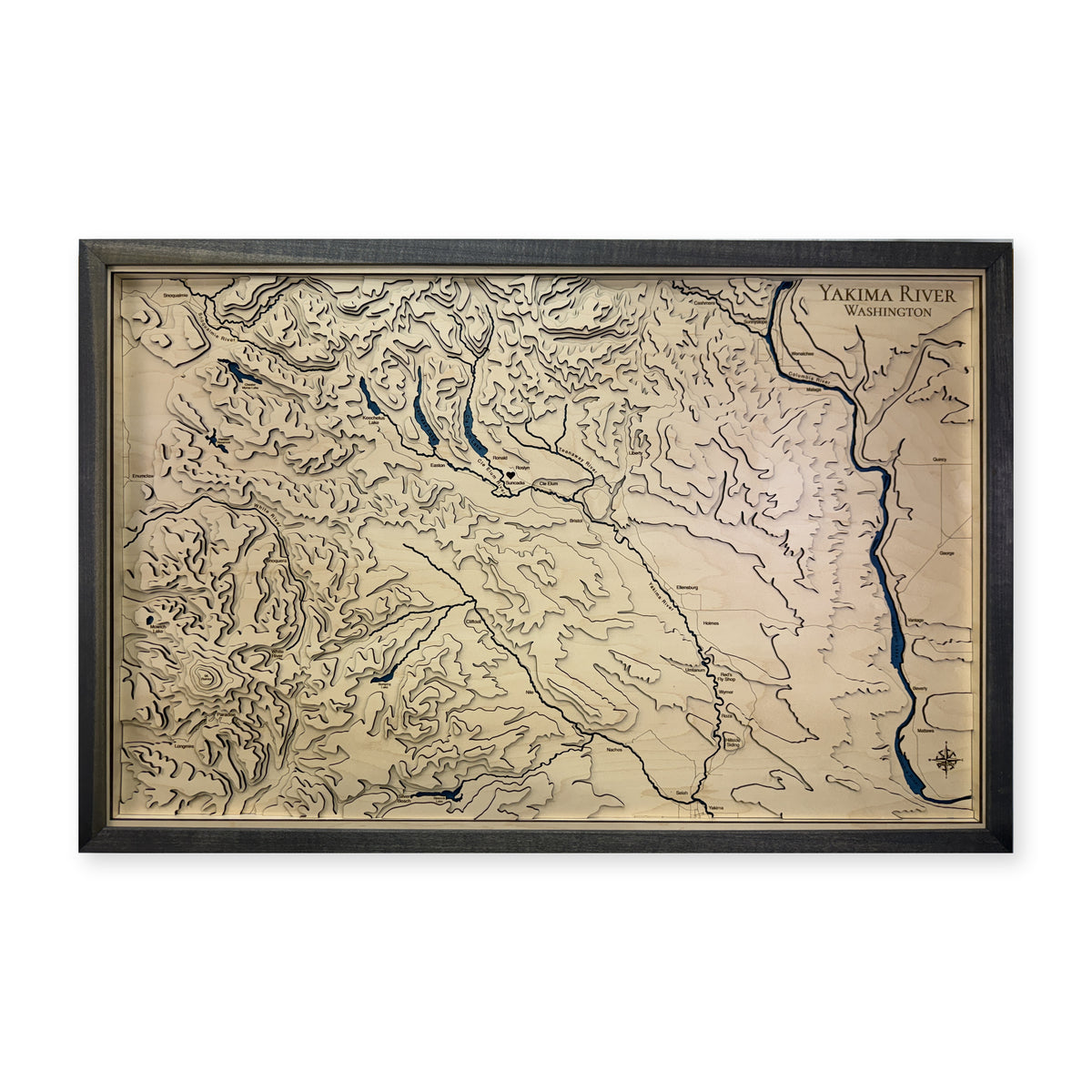 Yakima River, Washington Topographic Wood Map — plain-background photo [MC20261006 q0747 ab4cf6f00865]