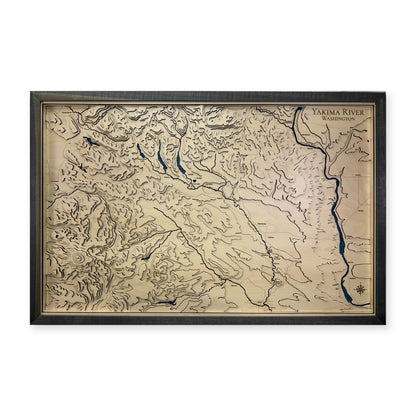 Yakima River, Washington Topographic Wood Map — plain-background photo [MC20261006 q0747 ab4cf6f00865]