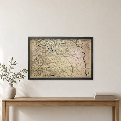 Yakima River, Washington Topographic Wood Map — room mockup [MC20261006 q0747 bb435df199af]