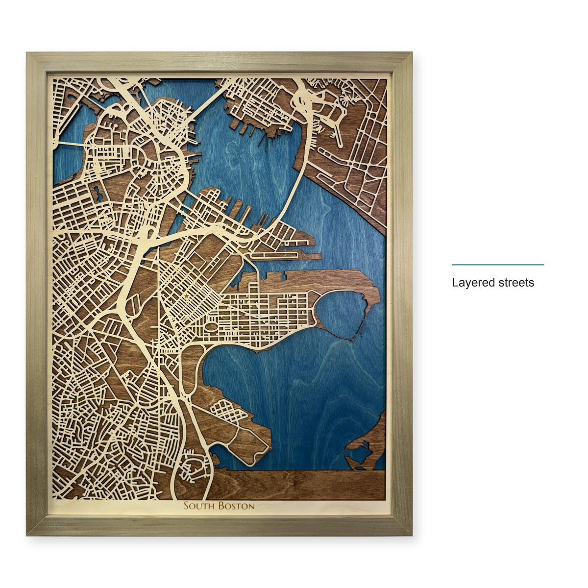 South Boston Massachusetts Wood City Map — style-labeled photo [MC20261006 q0757 f96650857c5e]