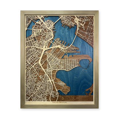 South Boston Massachusetts Wood City Map — Layered streets main photo [MC20261006 q0757 4d7a14007f45]