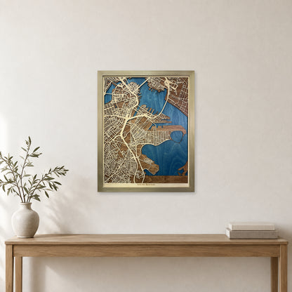 South Boston Massachusetts Wood City Map — room mockup [MC20261006 q0757 292e8289a8d5]