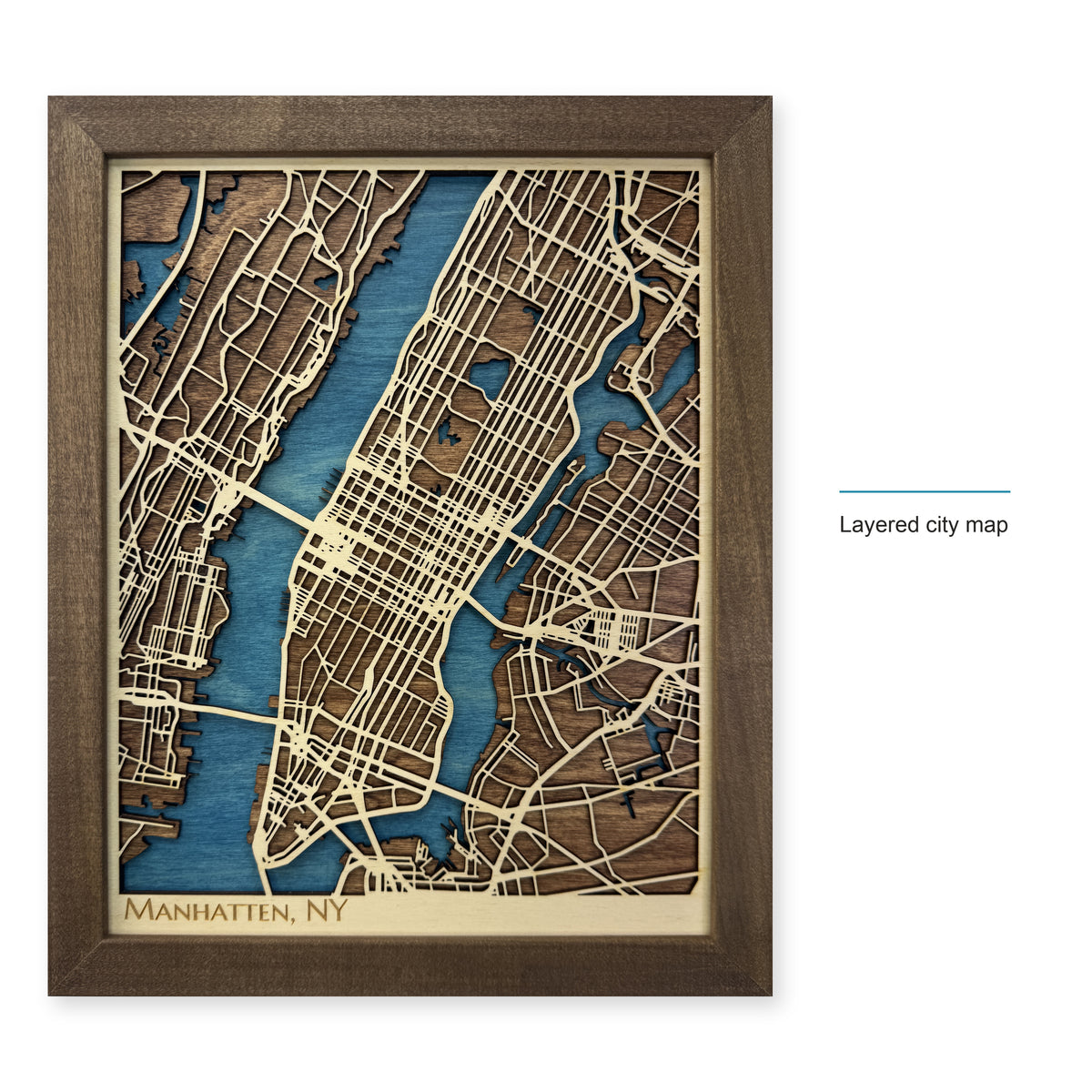 Manhattan, New York, Wood City Map — style-labeled photo [MC20261006 q0767 373bef56bc6f]