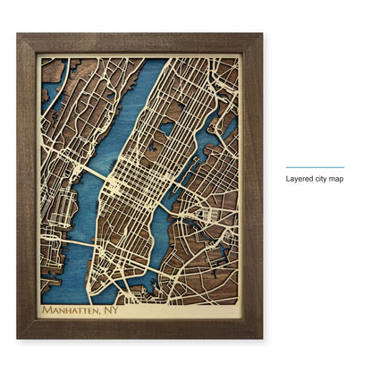 Manhattan, New York, Wood City Map — style-labeled photo [MC20261006 q0767 373bef56bc6f]