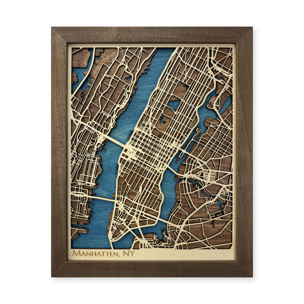 Manhattan, New York, Wood City Map — plain-background photo [MC20261006 q0767 bf25d4bf5bf4]