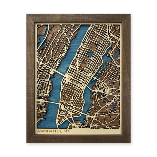 Manhattan, New York, Wood City Map — plain-background photo [MC20261006 q0767 bf25d4bf5bf4]