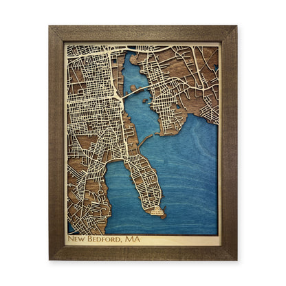 New Bedford, Massachusetts Wood City Map — plain-background photo [MC20261006 q0779 2a93cef964fc]