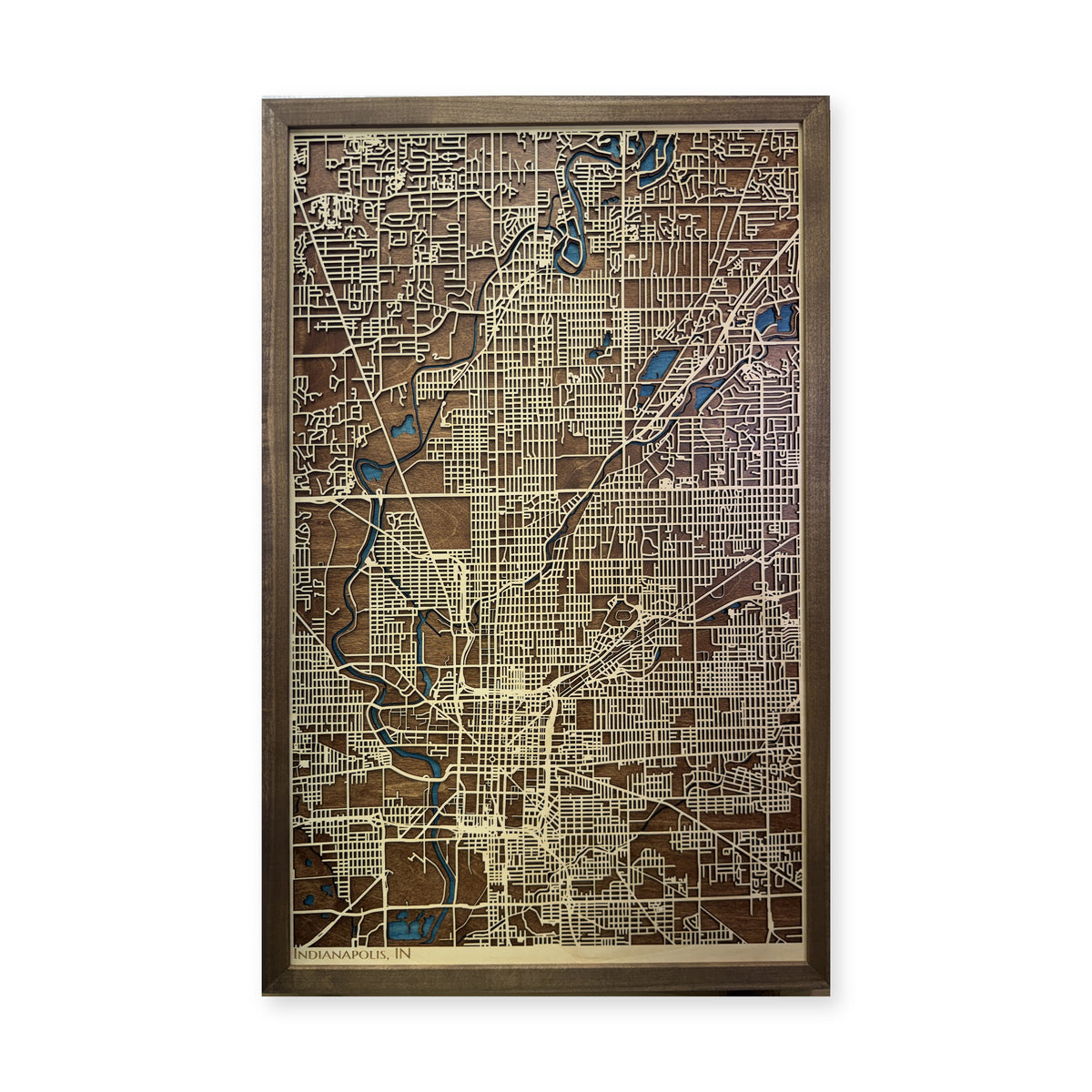 Indianapolis, Indiana Wood City Map — plain-background photo [MC20261006 q0781 fd30478b2452]