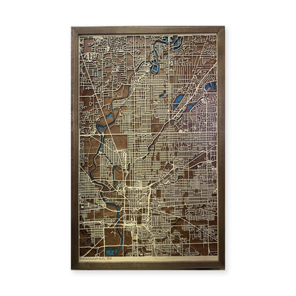 Indianapolis, Indiana Wood City Map — plain-background photo [MC20261006 q0781 fd30478b2452]