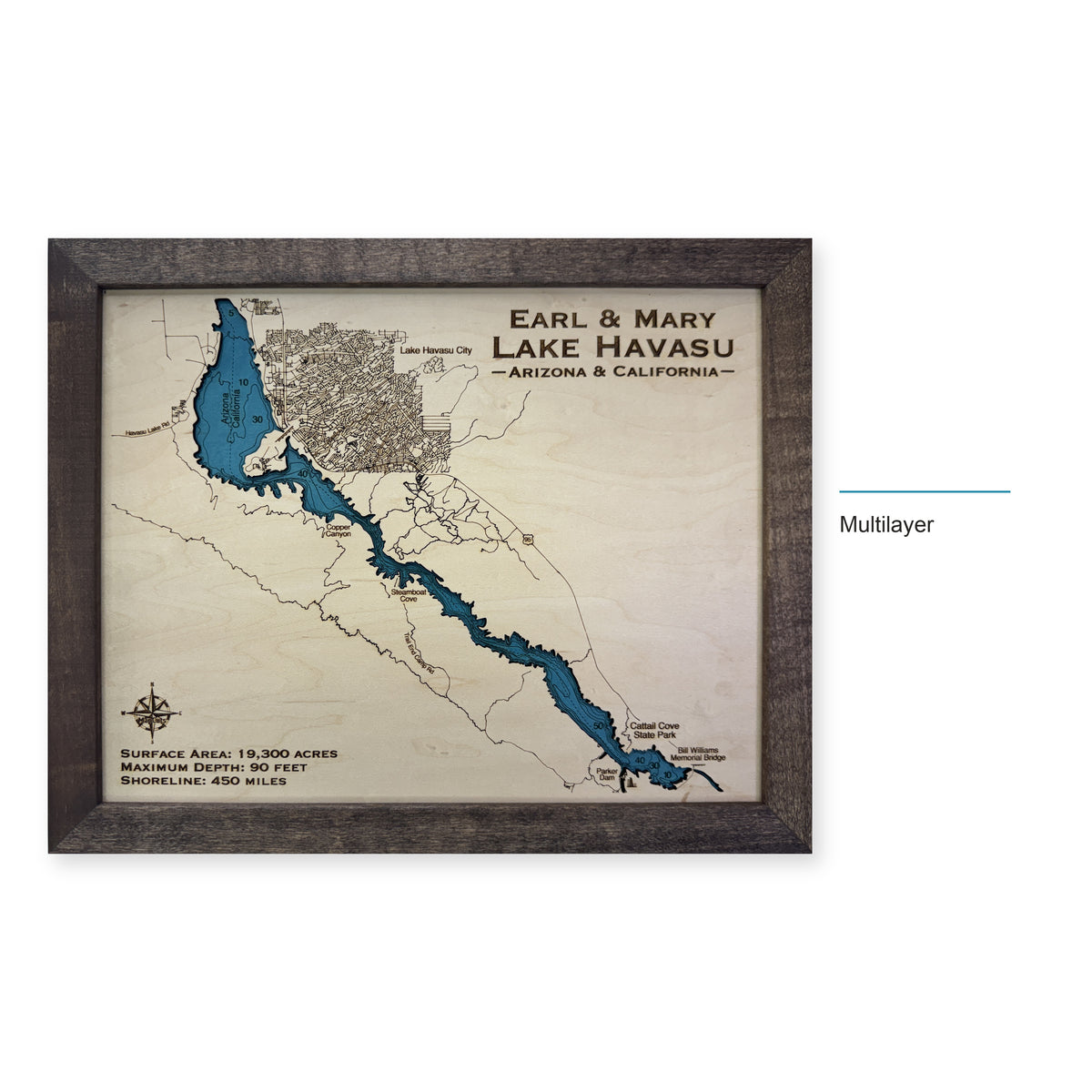 Lake Havasu Wood Map — style-labeled photo [MC20261006 q0801 bbcf6a4445aa]
